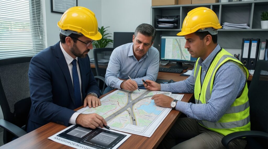 Дороги и транспорт: ремонт трасс, новые маршруты, безопасность на дорогах - иллюстрация